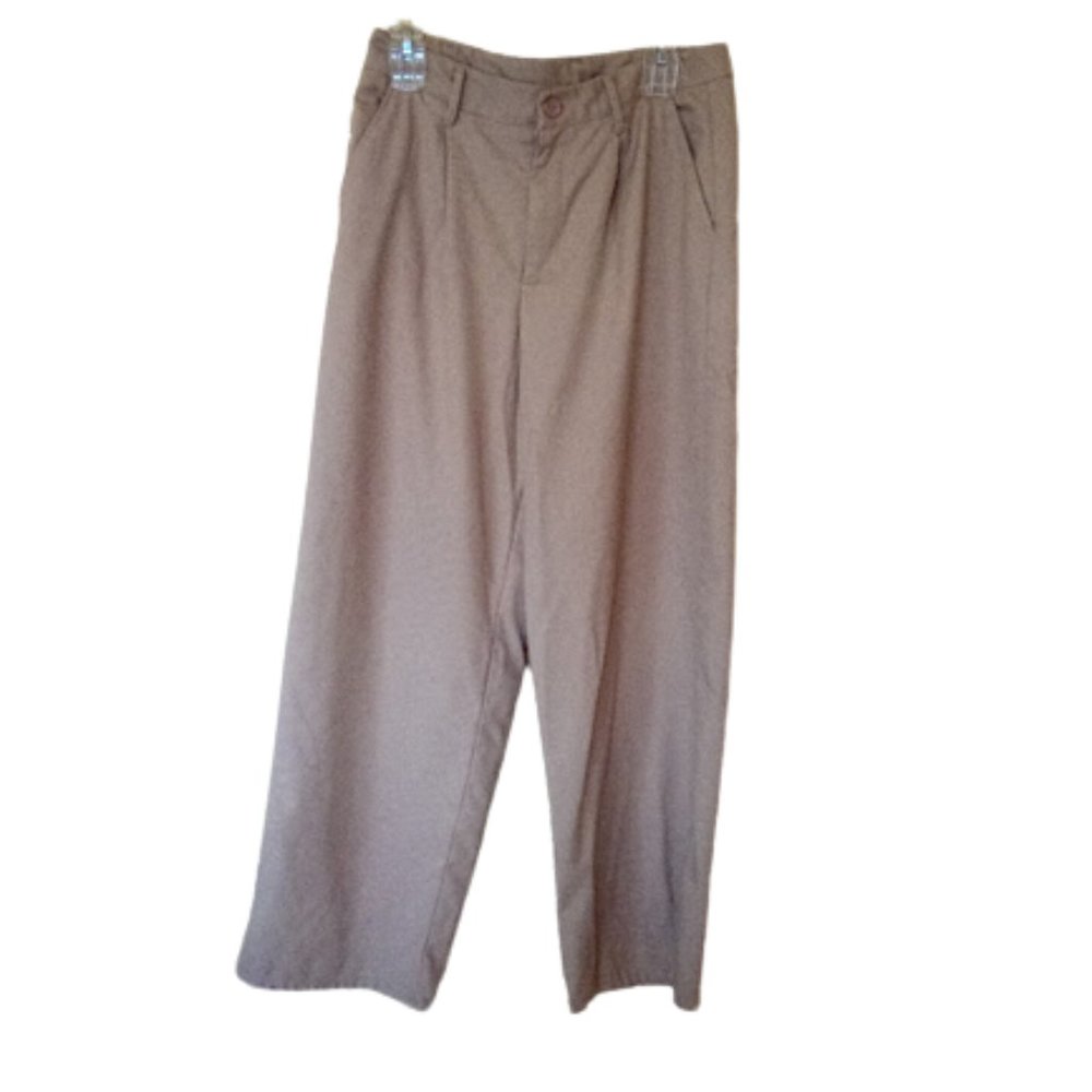 ----  Wide Leg Beige Tan Pants Trousers Euro Size 42 (Fit Size 8)